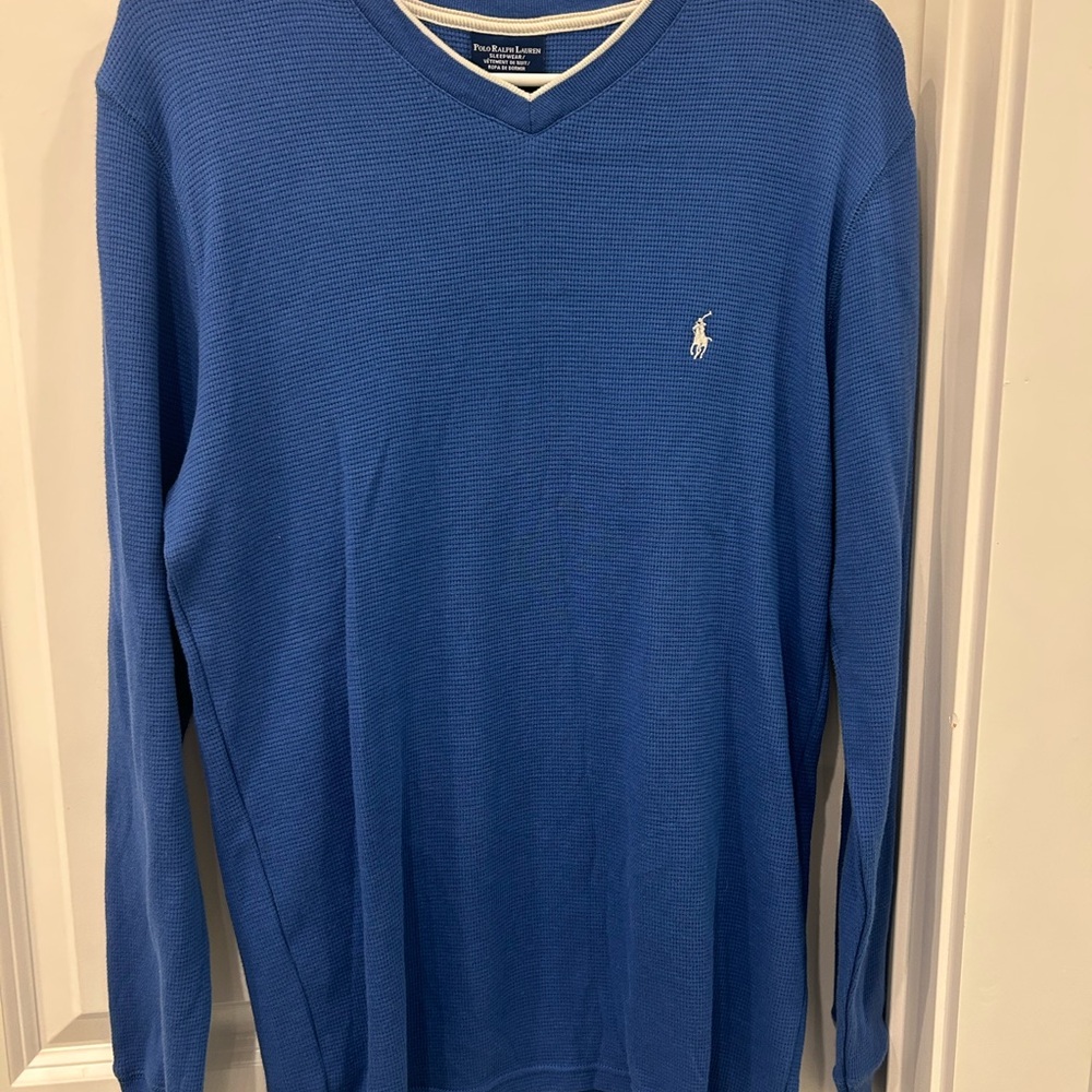 Polo Ralph Lauren Sweatshirt Mens Small Sleepwear Thermal Blue